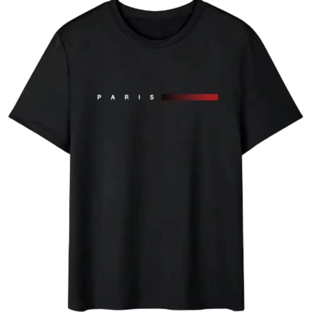 Men's Paris Print Short Sleeve Round Neck T-Shirt