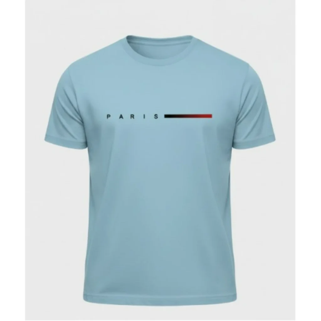 Men's Paris Print Short Sleeve Round Neck T-Shirt