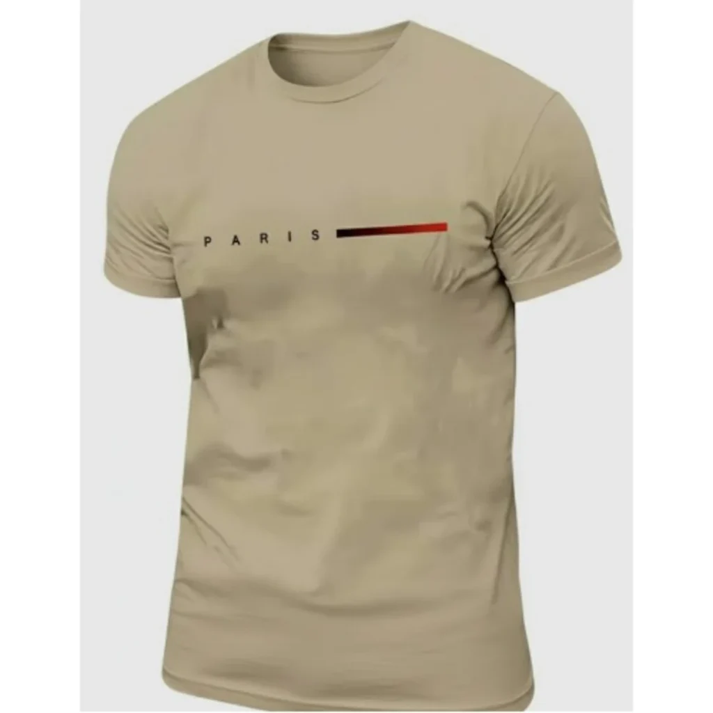 Men's Paris Print Short Sleeve Round Neck T-Shirt