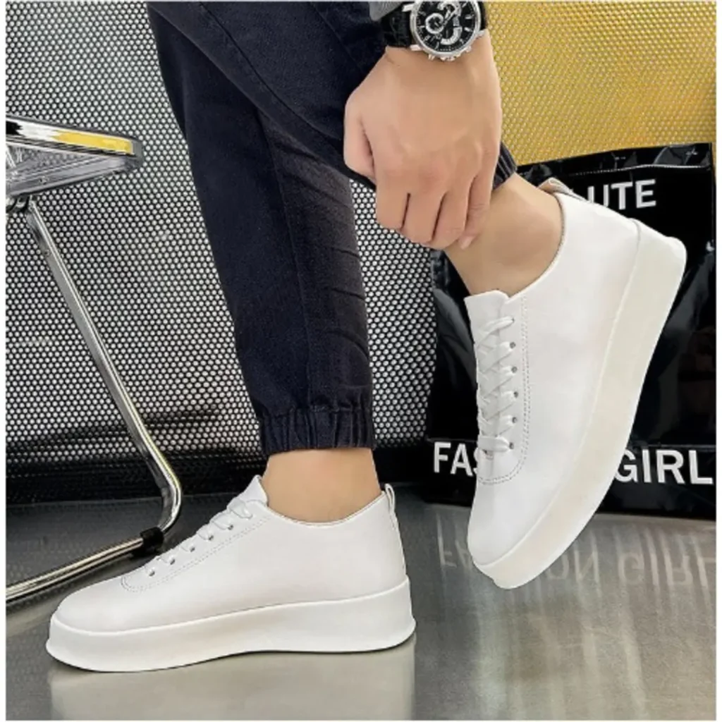All-white Low-top Lace-up Sneakers