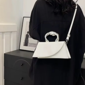 Elegant Portable Square Handbag - White - Image 2
