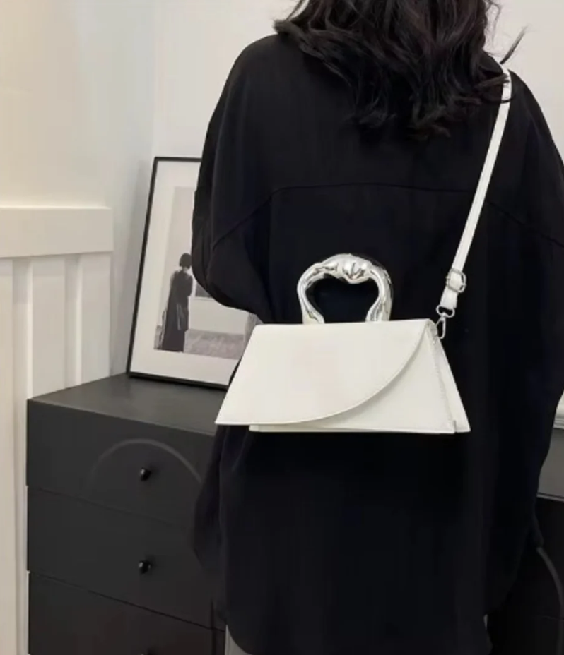 Elegant Portable Square Handbag - White - Image 2