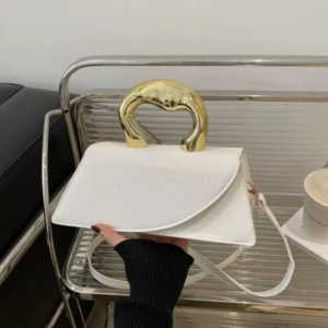 Elegant Portable Square Handbag - White
