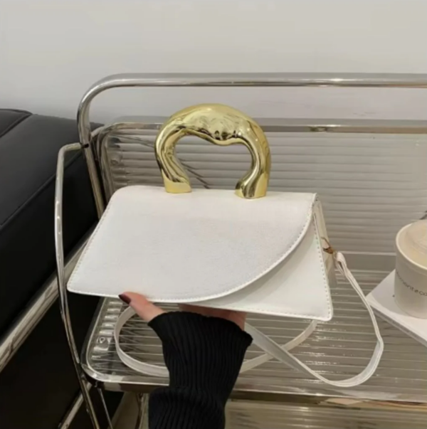Elegant Portable Square Handbag - White