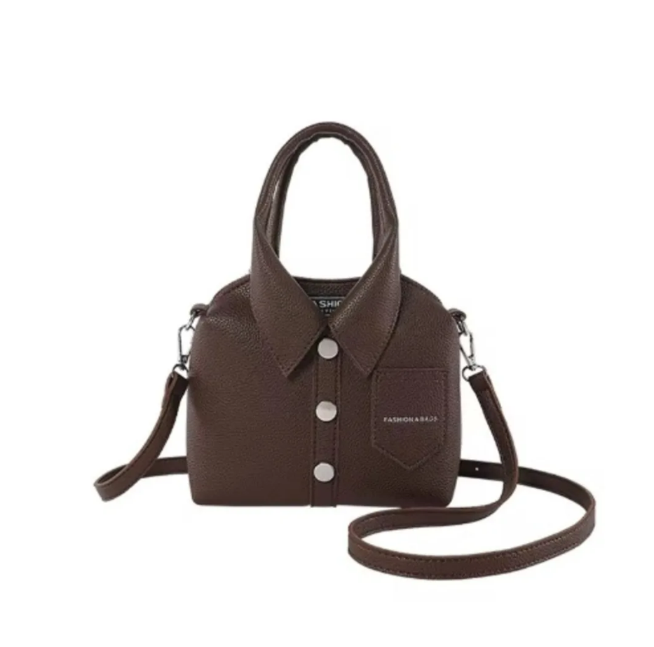 Personalized Shirt - Style Square Shoulder Bag - Brown - Image 1