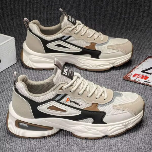 Customized Men's Breathable  Sports Sneakers -Beige
