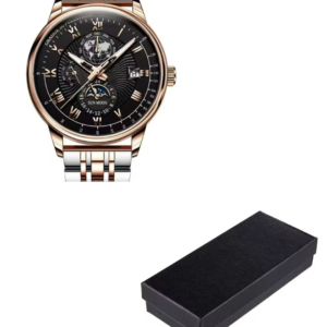 Men’s Watch – Silver-rose gold-black