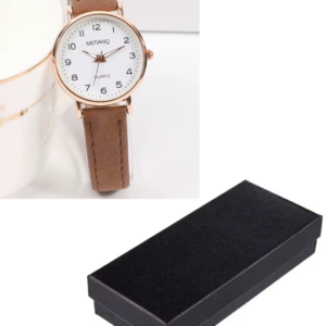 Women’s Luminous Retro Leather Quartz Watch – Brown