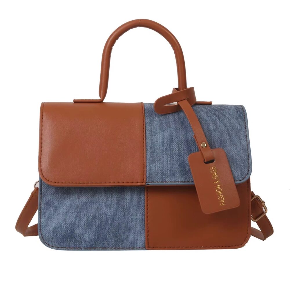 Contrast Color Small Square Crossbody Handbag