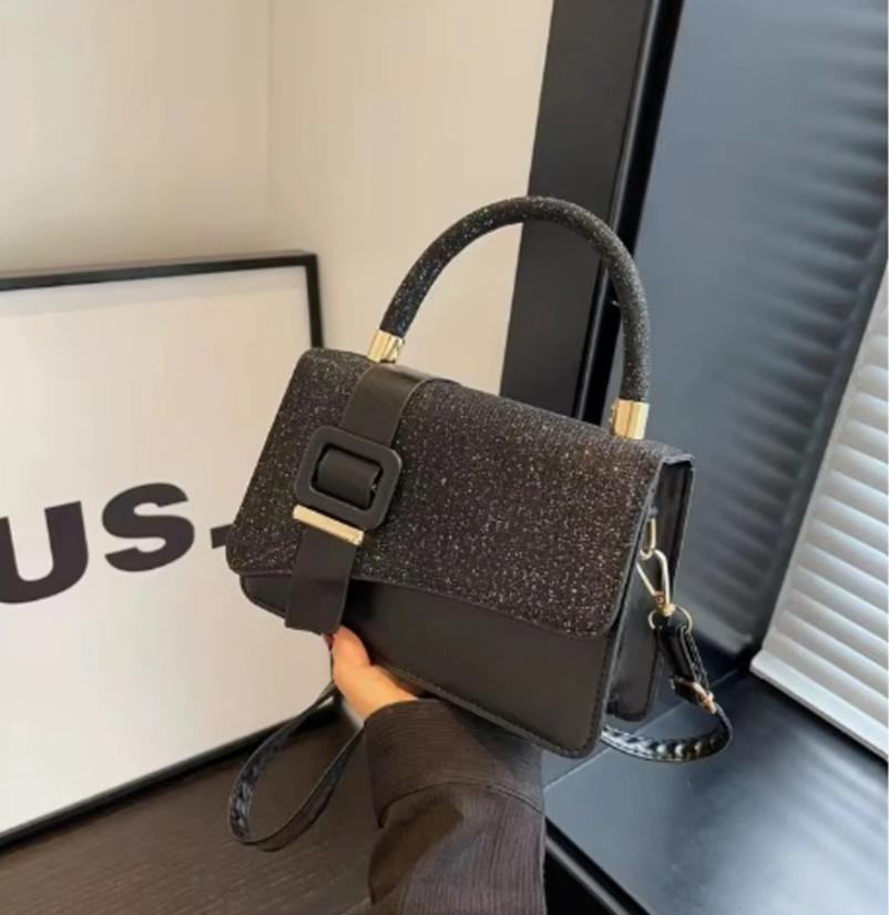 Bling Sling Crossbody Handbag - Black - Image 2