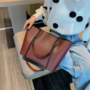 Retro Large Capacity Shoulder Bag - Coffee - Image 2