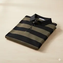 Men’s Golf Striped Button-Up Short Sleeve Shirt