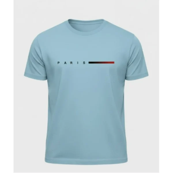 Men's Paris Print Short Sleeve Round Neck T-Shirt