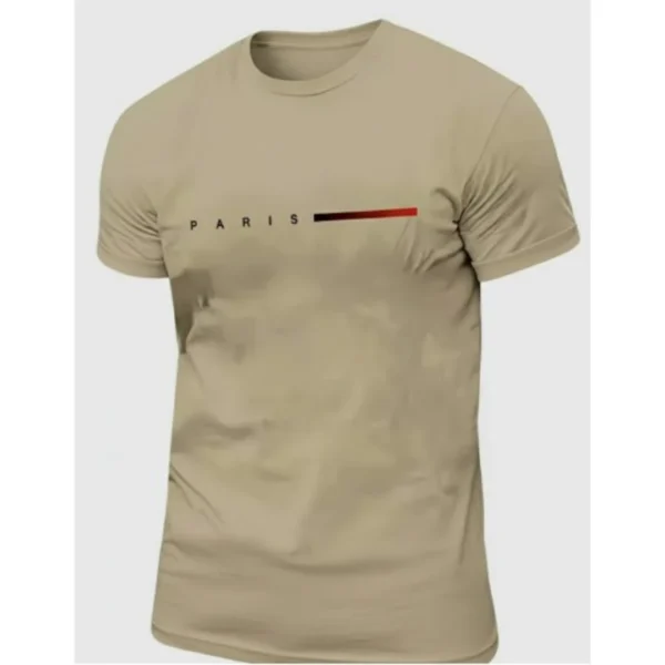 Men's Paris Print Short Sleeve Round Neck T-Shirt