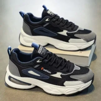 Customized Men's Breathable Running Sneakers -Black