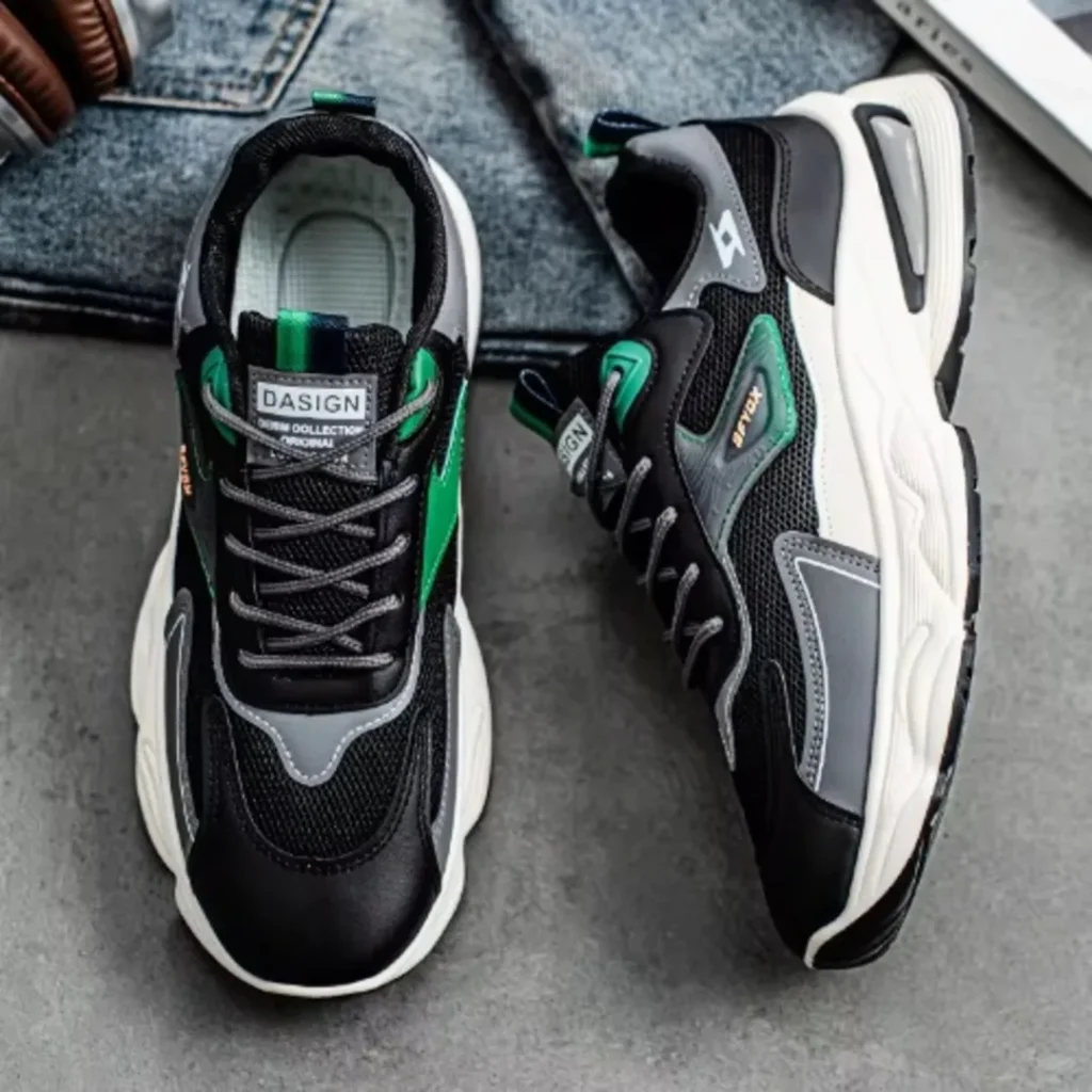 Customized Men's Breathable  Sneakers - Black