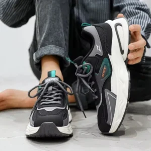 Customized Men's Breathable  Sneakers - Black - Image 3