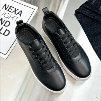Black Men's Low-top Lace-up Sneakers