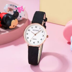 Women’s Luminous Retro Leather Quartz Watch – Black - Image 2