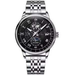 Men’s Business Watch – Black Face Silver Strap - Image 2