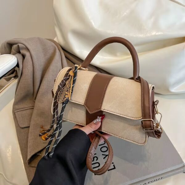 Retro  Square Crossbody Handbag - Beige
