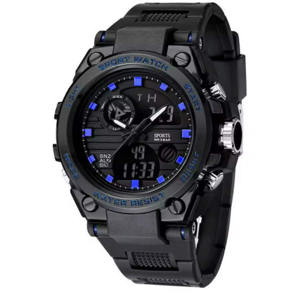 Men's OEM Trend  Dual Display Sports Watch - Black and Blue