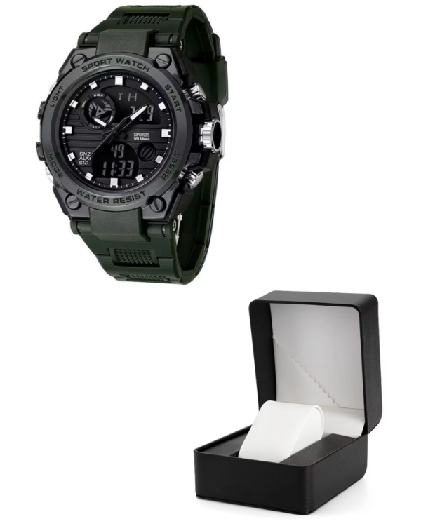 Men's OEM Trend  Dual Display Sports Watch - Black and Green