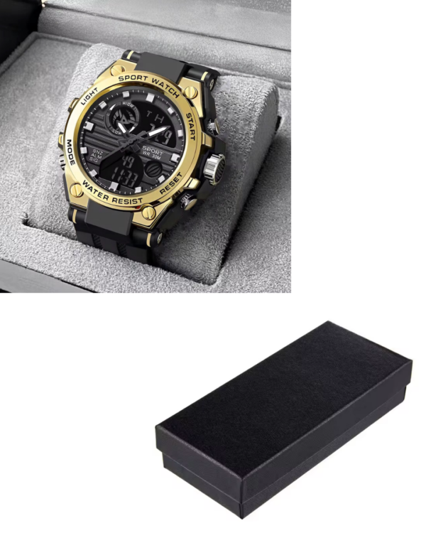 Men's OEM Trend  Dual Display Sports Watch - Black and Gold