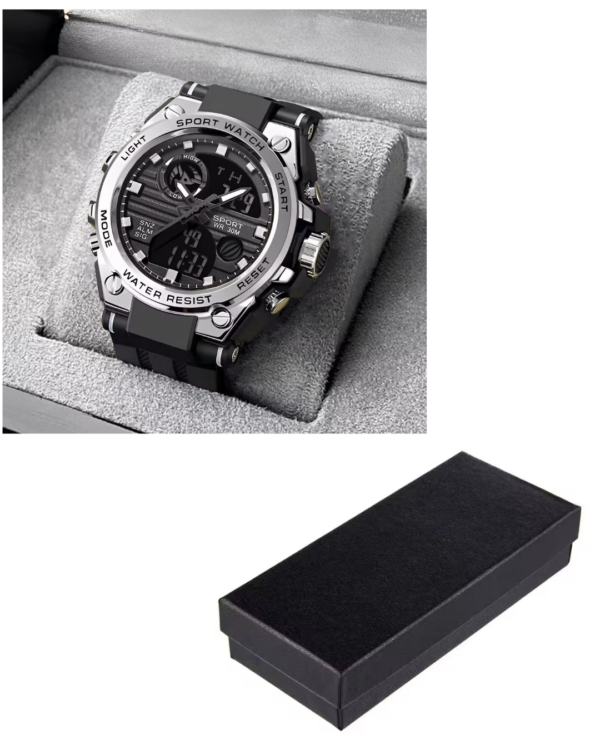 Men's OEM Trend  Dual Display Sports Watch - Black and Sliver