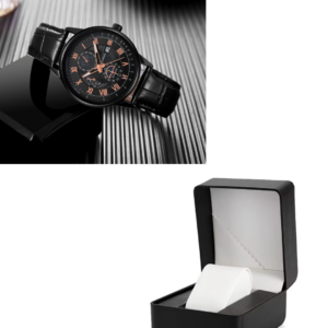 Men's Luxury Business Leather Watch - Black