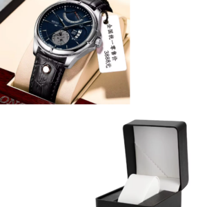 Men’s Top Quartz Business Watch – Sliver Shell & Blue Face - Image 1