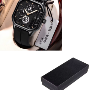 Mens Luxury Quartz Watch -Black Shell Gold