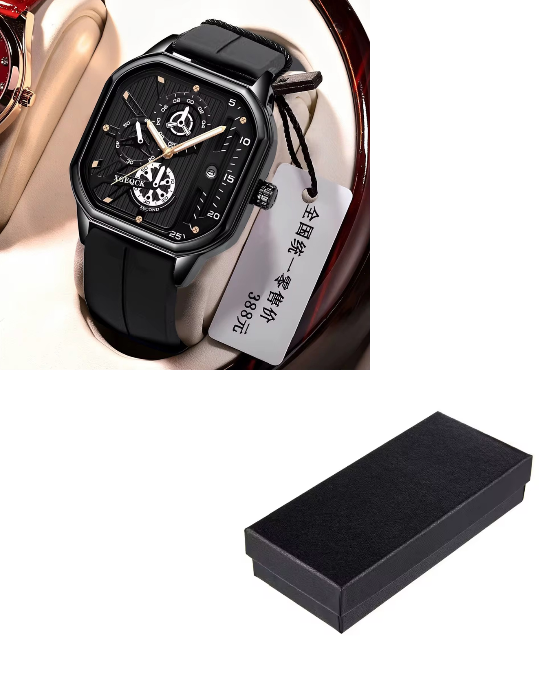 Mens Luxury Quartz Watch -Black Shell Gold - Image 1