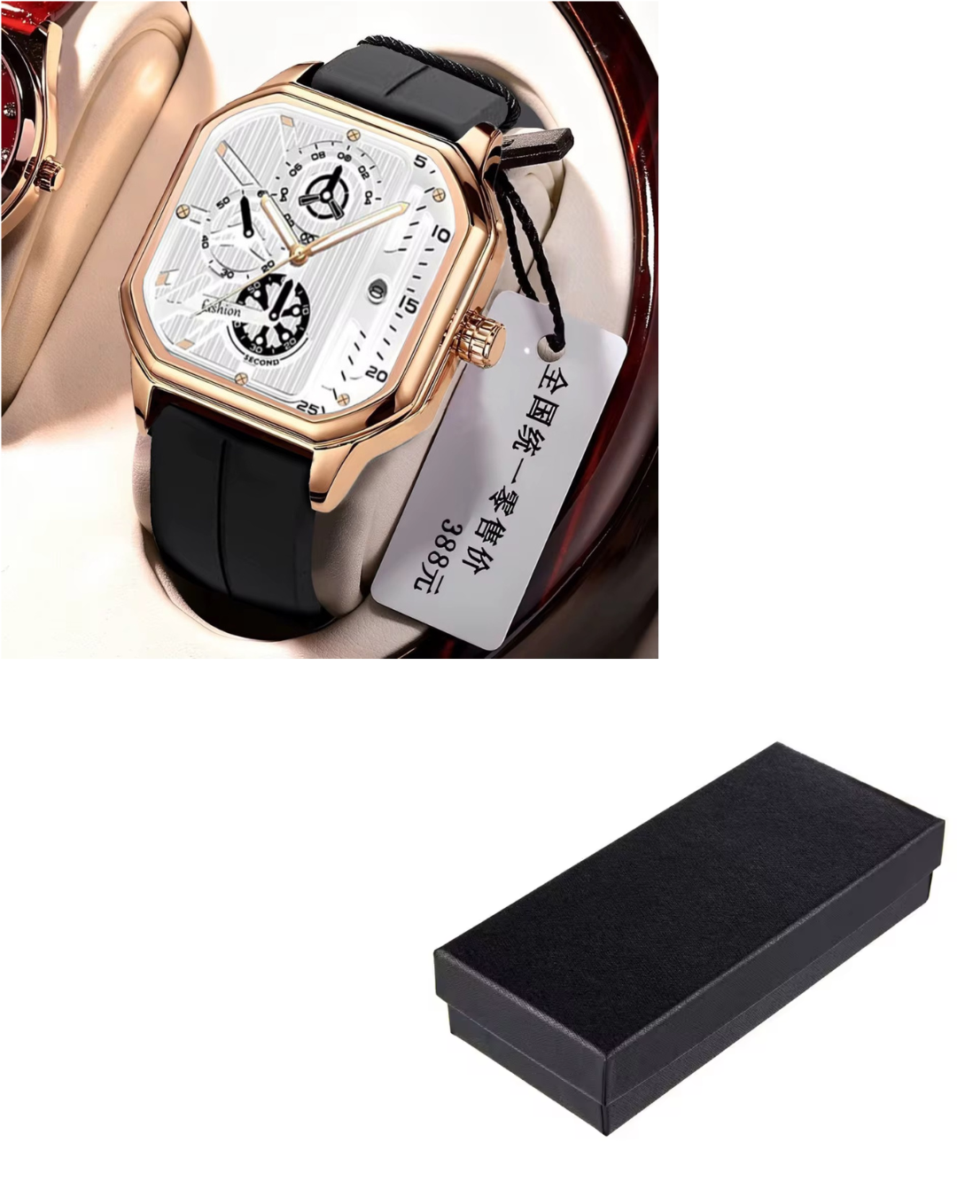 Mens Luxury Quartz Watch -Gold Shell White - Image 1