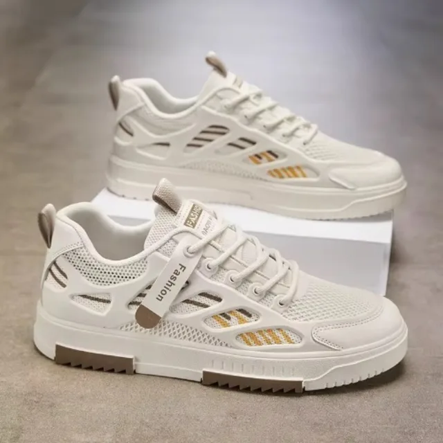 Men’s Breathable Sneakers - Beige - Image 1