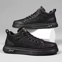 Men's High Top Board Shoes- Black