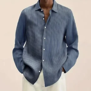 Men’s Smart Casual Breathable Long Sleeve Office Shirt - Image 2