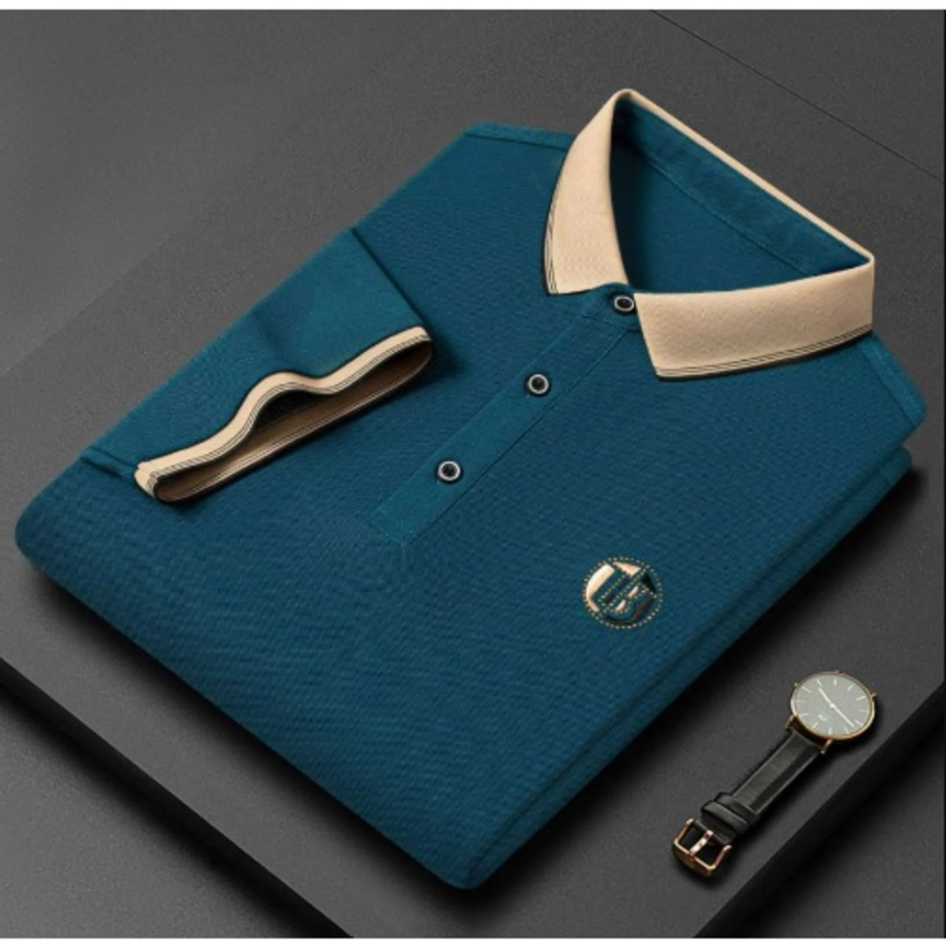 Men's Polo Shirt With Contrast Collar - Image 6