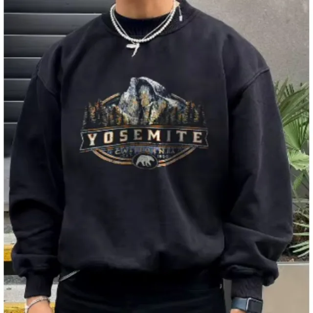 Yosemite California Print Sweatshirt - Black - Image 1