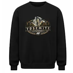 Yosemite California Print Sweatshirt - Black