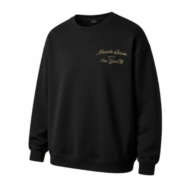 Embroidered Crewneck Sweatshirt - Black