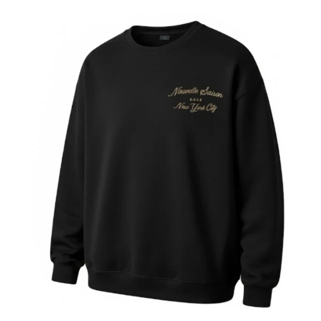 Embroidered Crewneck Sweatshirt - Black - Image 2