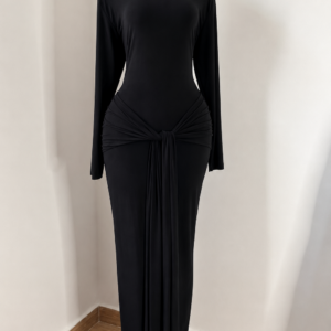 Knot-front Bodycon Maxi Dress - Image 4