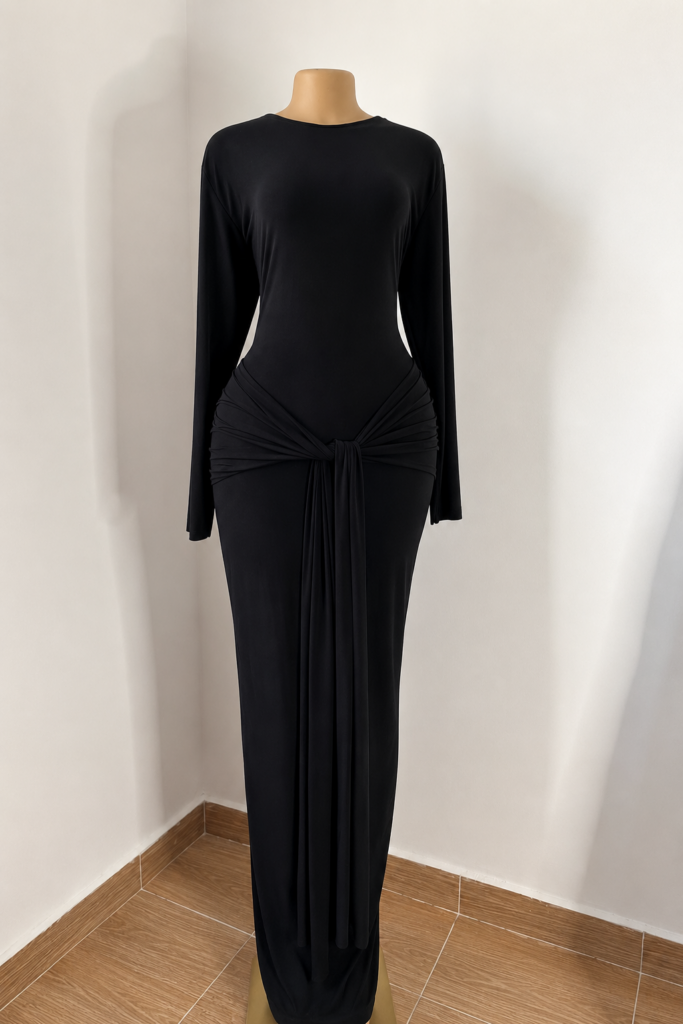 Knot-front Bodycon Maxi Dress