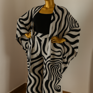 Women's Co-ord Set: High-waist Wide-leg Trousers & Kimono Jacket - Image 8