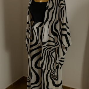 Women's Co-ord Set: High-waist Wide-leg Trousers & Kimono Jacket - Image 6