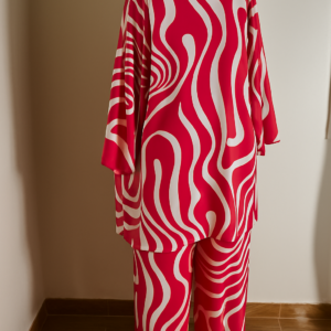 Women's Co-ord Set: High-waist Wide-leg Trousers & Kimono Jacket - Image 3