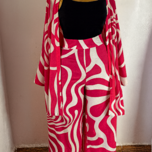 Women's Co-ord Set: High-waist Wide-leg Trousers & Kimono Jacket - Image 2
