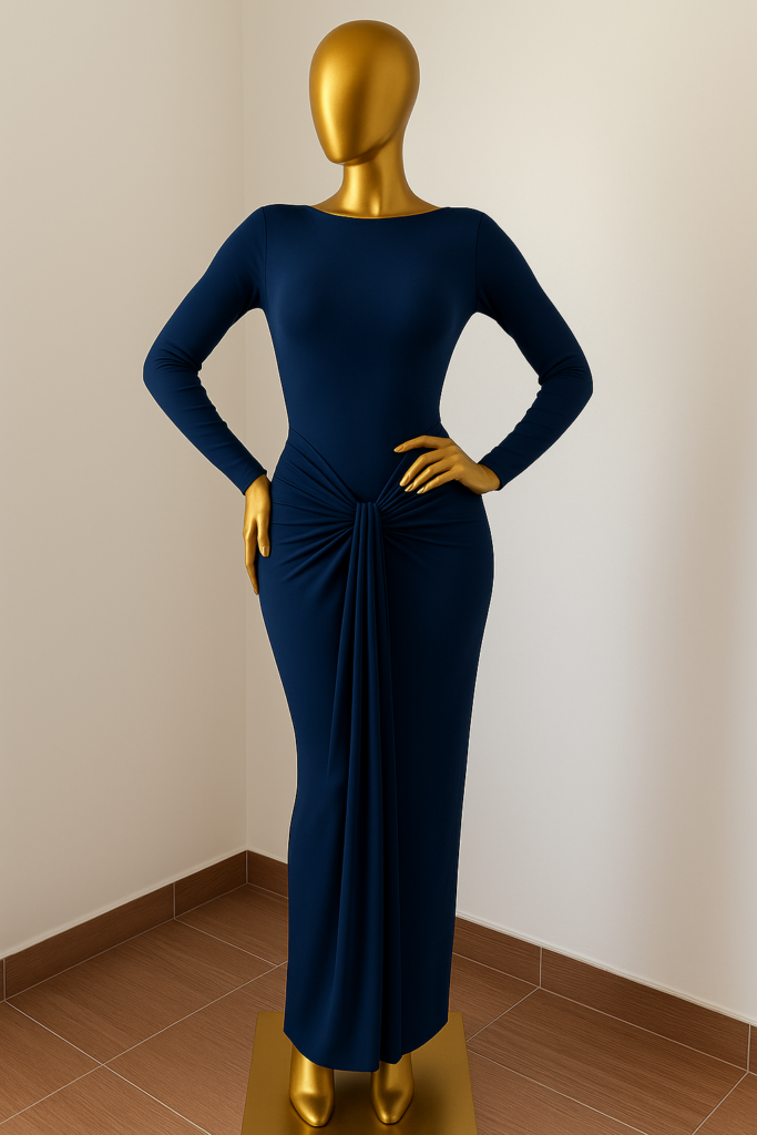 Knot-front Bodycon Maxi Dress