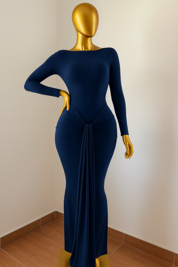 Knot-front Bodycon Maxi Dress